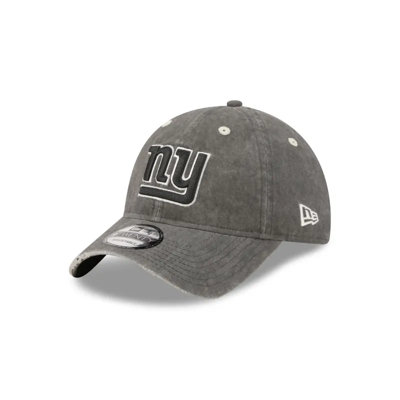 New York Giants Washed Black Cotton 9TWENTY Adjustable Hat made by New Era