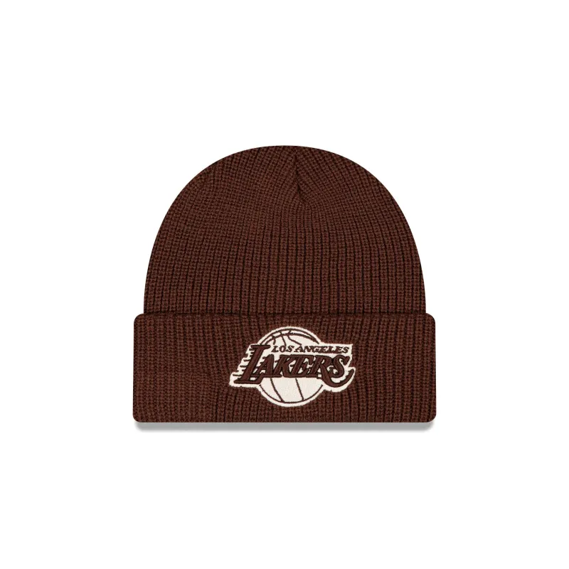 Los Angeles Lakers Walnut Cuff Knit Beanie Hat made by New Era