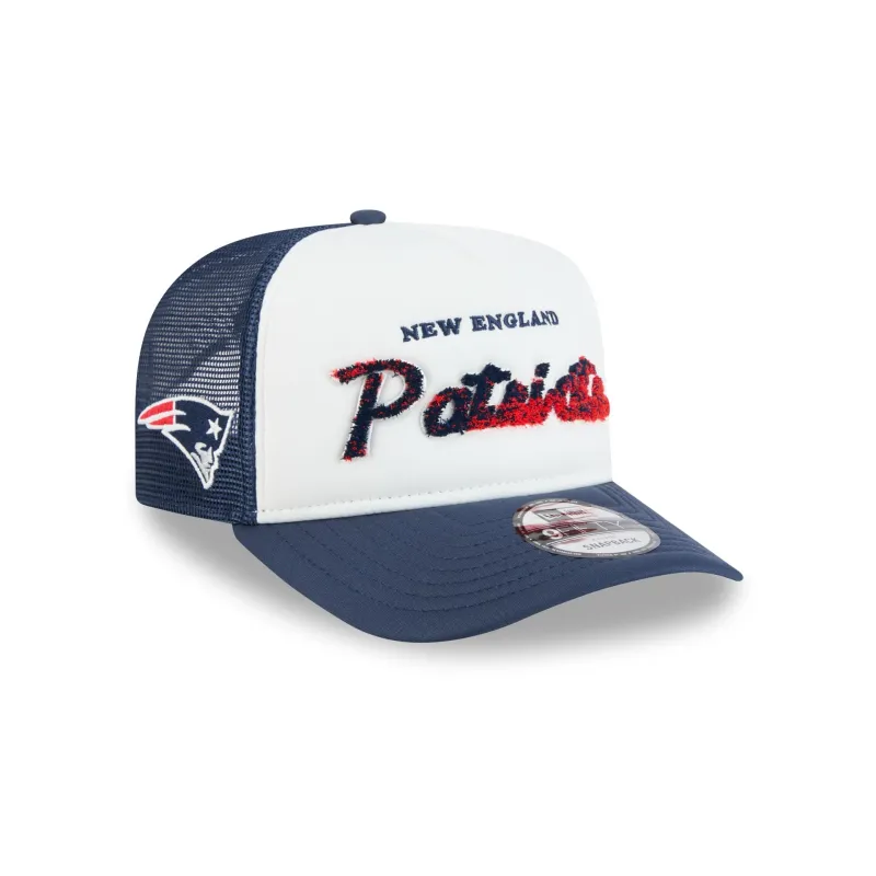 New England Patriots Fade Script 9FIFTY A-Frame Trucker Hat made by New Era