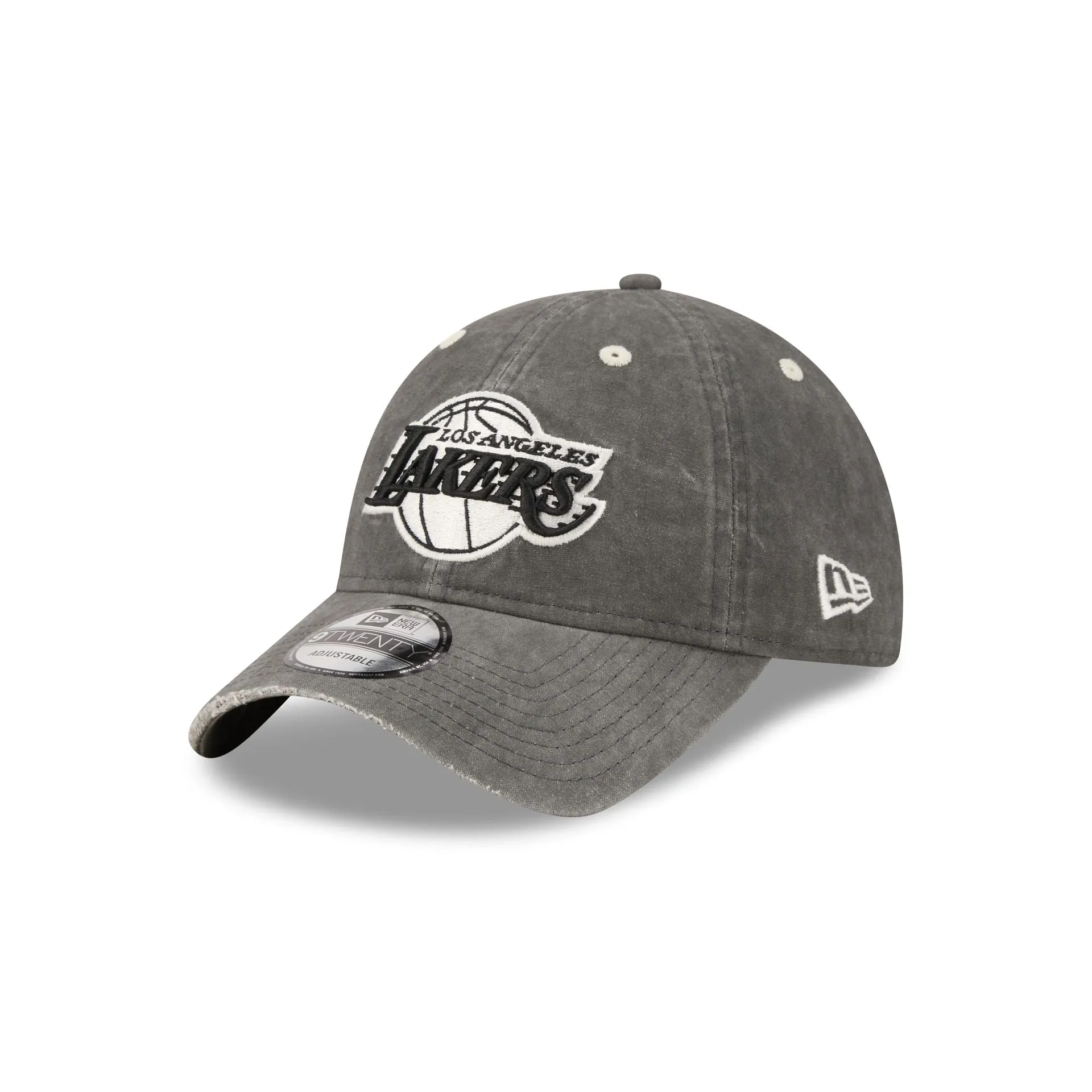 Los Angeles Lakers Washed Black Cotton 9TWENTY Adjustable Hat sold by New Era