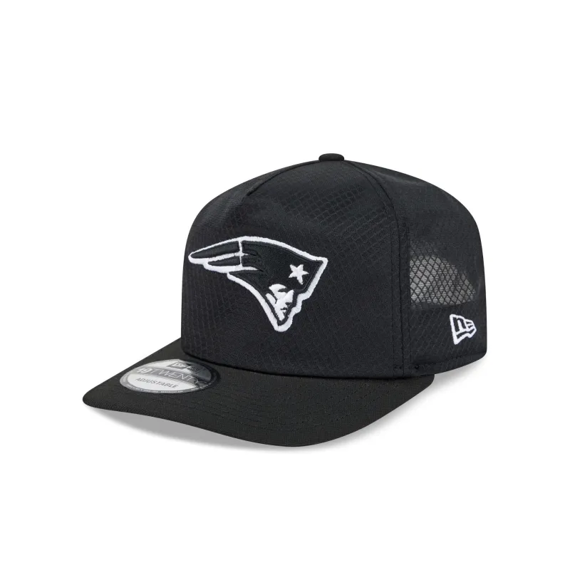 New England Patriots Black & White Mesh 19TWENTY Trucker Hat made by New Era