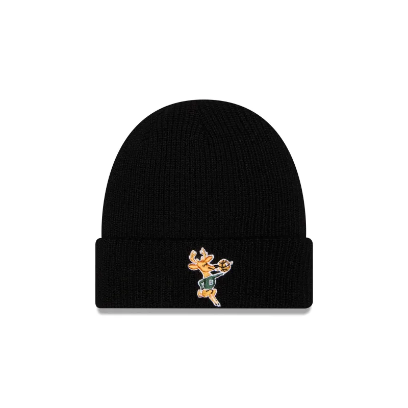 Milwaukee Bucks Black Cuff Knit Beanie Hat made by New Era