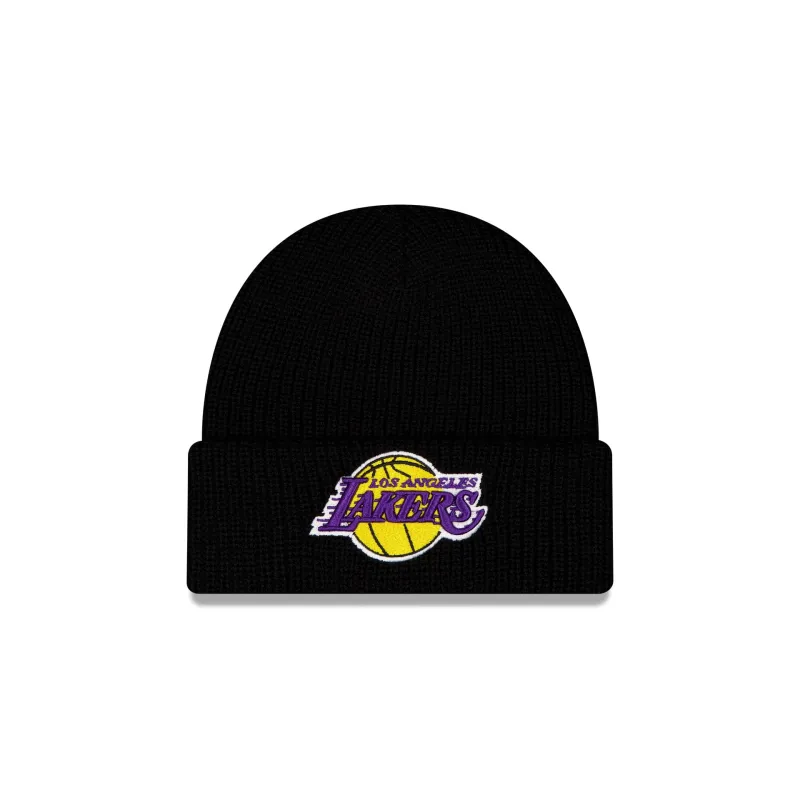 Los Angeles Lakers Black Cuff Knit Beanie Hat made by New Era