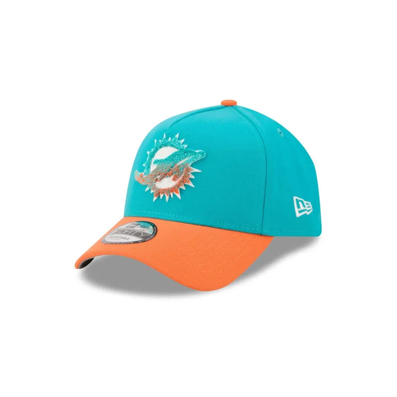 Miami Dolphins Fade Logo 9FORTY A-Frame Snapback Hat made by New Era