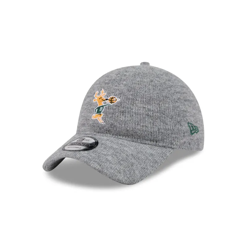 Milwaukee Bucks Gray Wool 9TWENTY Adjustable Hat made by New Era