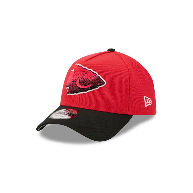Kansas City Chiefs Fade Logo 9FORTY A-Frame Snapback Hat made by New Era
