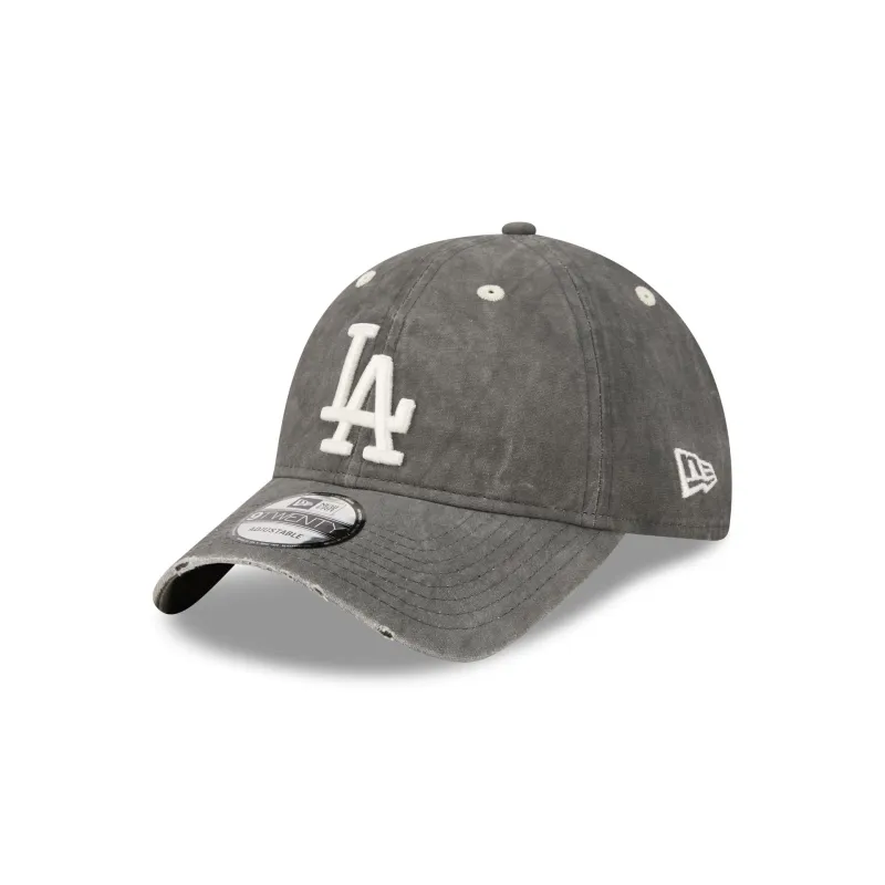 Los Angeles Dodgers Washed Black Cotton 9TWENTY Adjustable Hat made by New Era