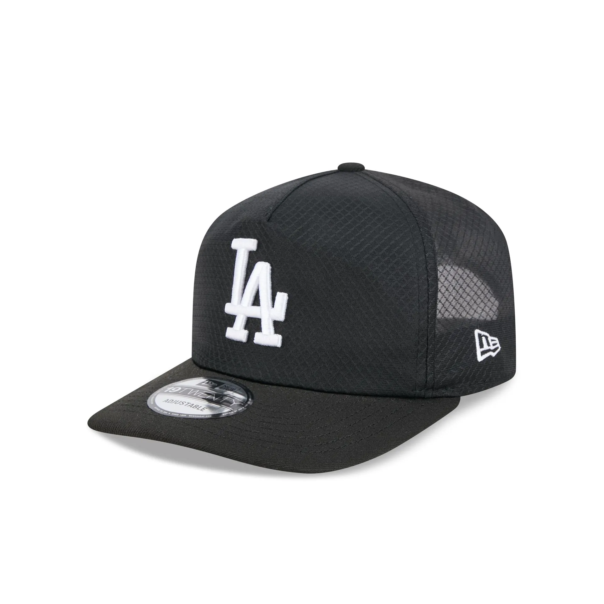 Los Angeles Dodgers Black & White Mesh 19TWENTY Trucker Hat sold by New Era