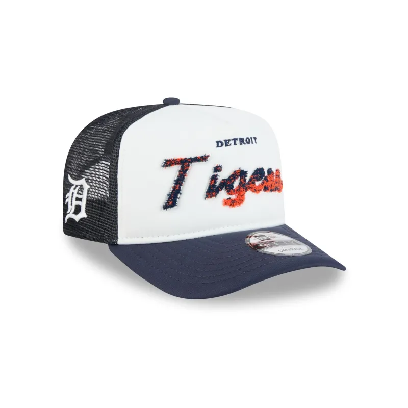 Detroit Tigers Fade Script 9FIFTY A-Frame Trucker Hat made by New Era