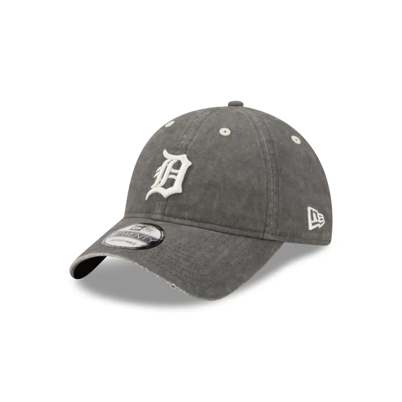 Detroit Tigers Washed Black Cotton 9TWENTY Adjustable Hat made by New Era