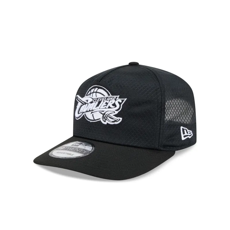 Cleveland Cavaliers Black & White Mesh 19TWENTY Trucker Hat made by New Era