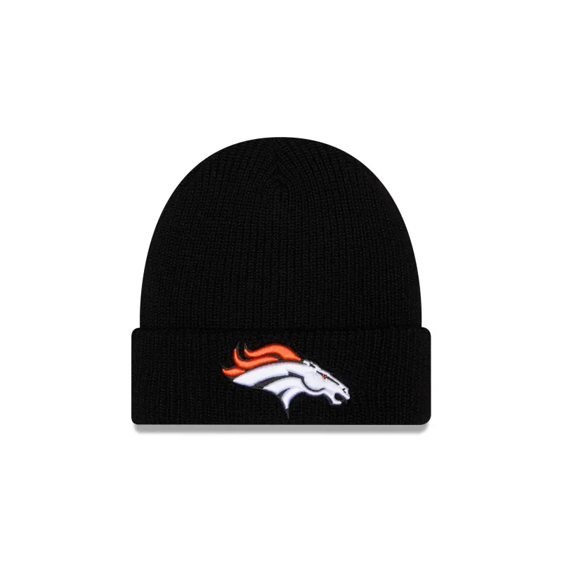 Denver Broncos Black Cuff Knit Beanie Hat made by New Era