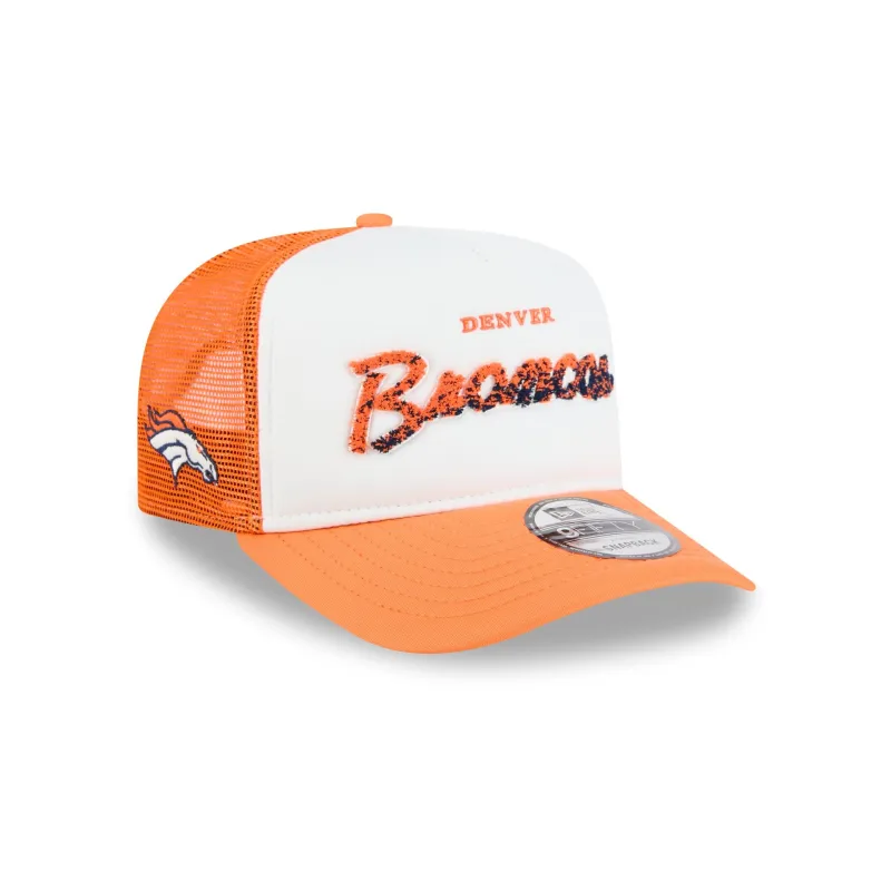 Denver Broncos Fade Script 9FIFTY A-Frame Trucker Hat made by New Era