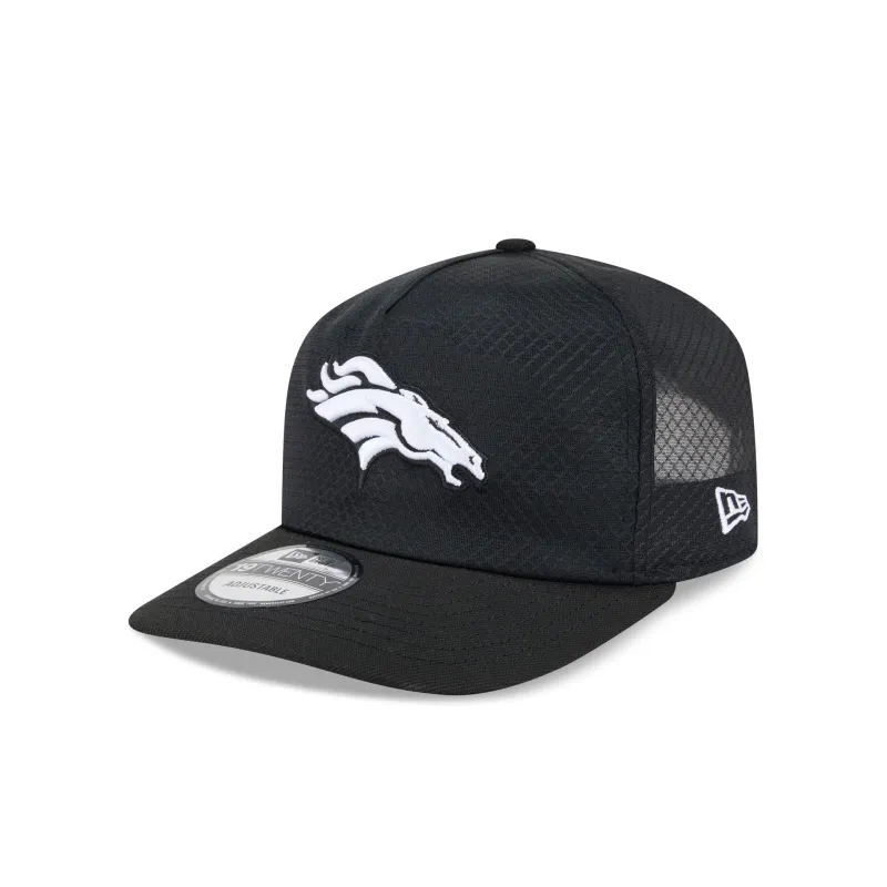 Denver Broncos Black & White Mesh 19TWENTY Trucker Hat made by New Era