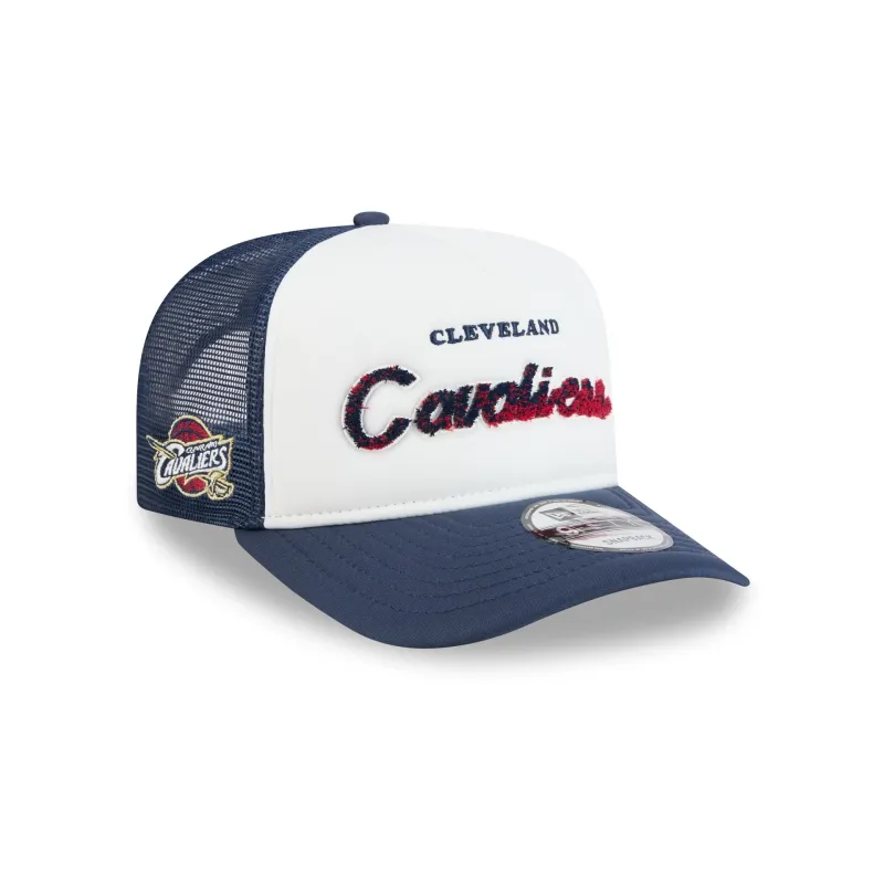 Cleveland Cavaliers Fade Script 9FIFTY A-Frame Trucker Hat made by New Era