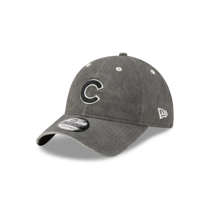 Chicago Cubs Washed Black Cotton 9TWENTY Adjustable Hat made by New Era