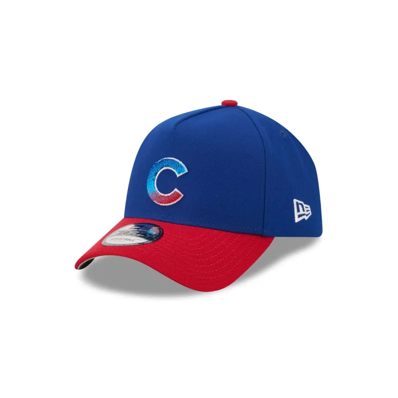 Chicago Cubs Fade Logo 9FORTY A-Frame Snapback Hat made by New Era