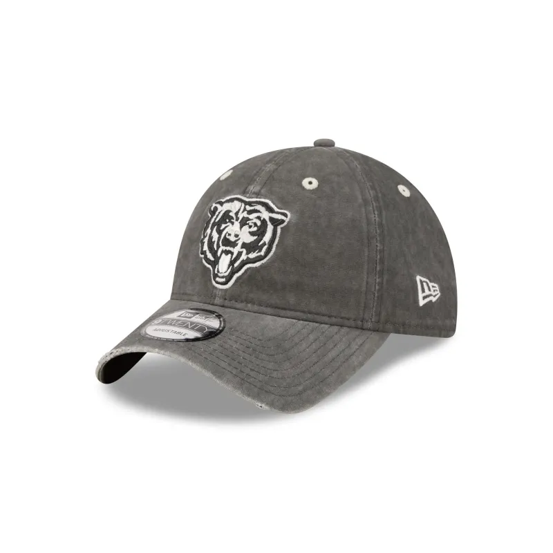 Chicago Bears Washed Black Cotton 9TWENTY Adjustable Hat made by New Era