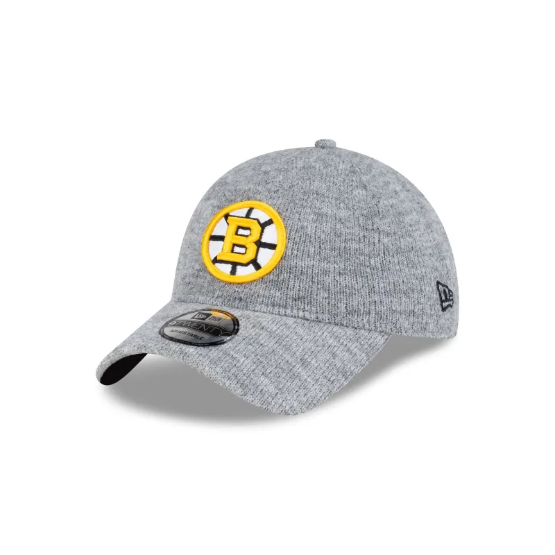 Boston Bruins Gray Wool 9TWENTY Adjustable Hat made by New Era