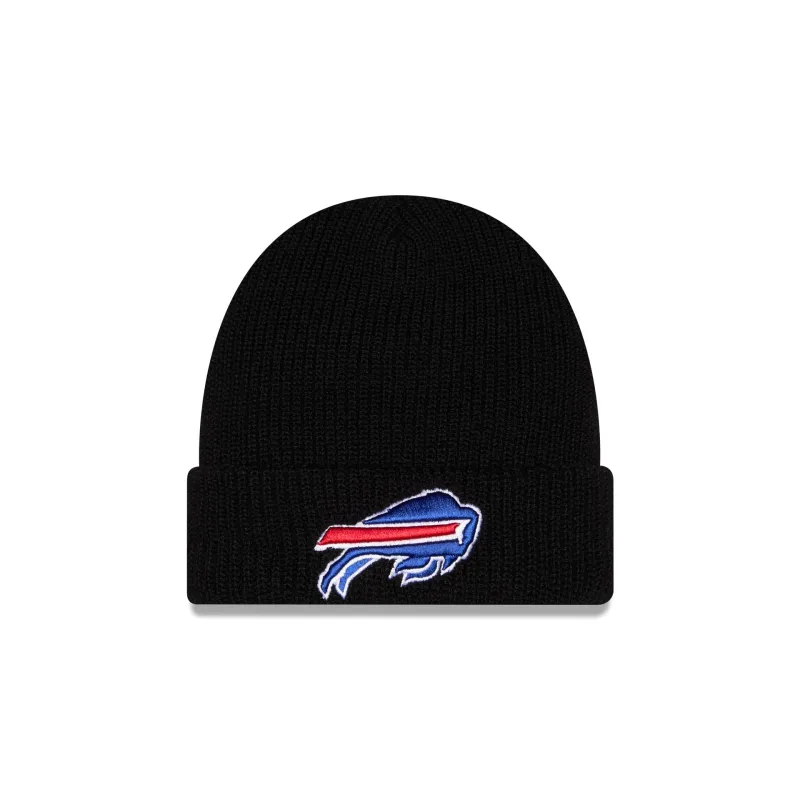 Buffalo Bills Black Cuff Knit Beanie Hat made by New Era