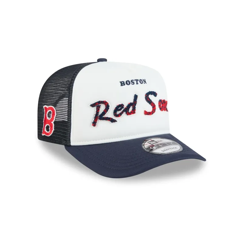 Boston Red Sox Fade Script 9FIFTY A-Frame Trucker Hat made by New Era
