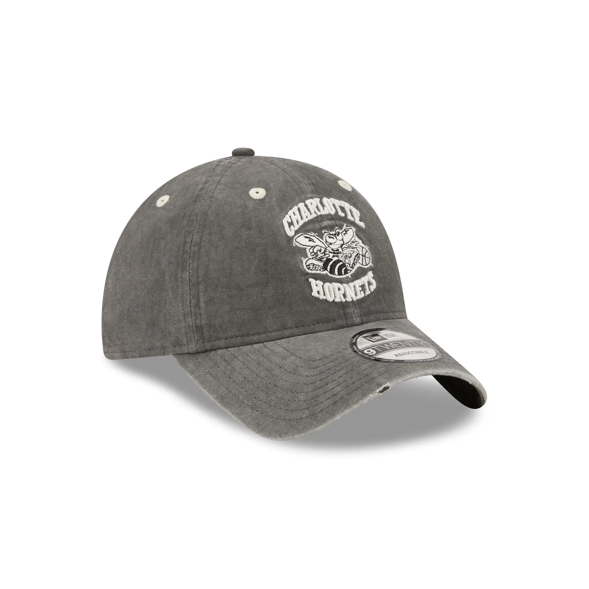 Charlotte Hornets Washed Black Cotton 9TWENTY Adjustable Hat sold by New Era product image thumbnail 3