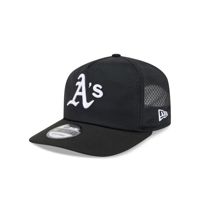 Athletics Black & White Mesh 19TWENTY Trucker Hat made by New Era