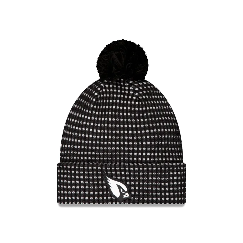Arizona Cardinals 2026 Sideline Cold Weather Black Pom Knit Hat made by New Era