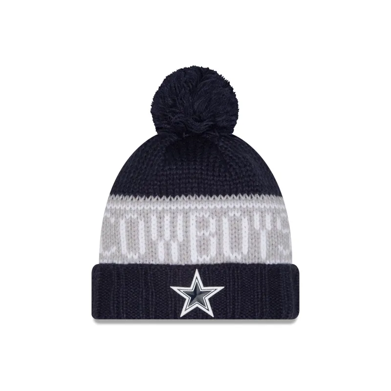 Dallas Cowboys 2026 Sideline Cold Weather Women's Pom Knit Hat made by New Era