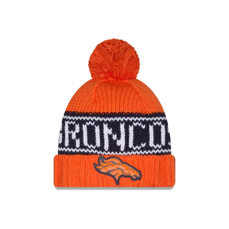 Denver Broncos 2026 Sideline Cold Weather Women's Pom Knit Hat made by New Era
