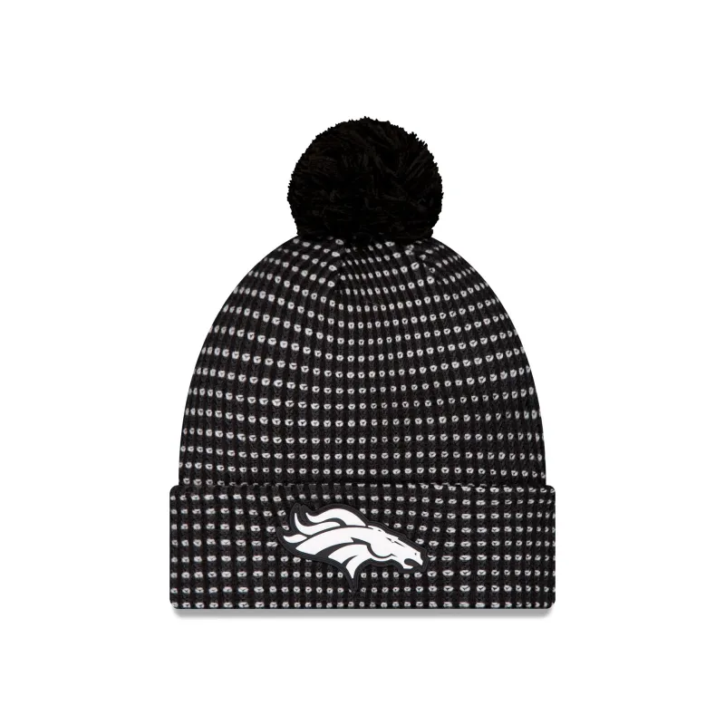 Denver Broncos 2026 Sideline Cold Weather Black Pom Knit Hat made by New Era