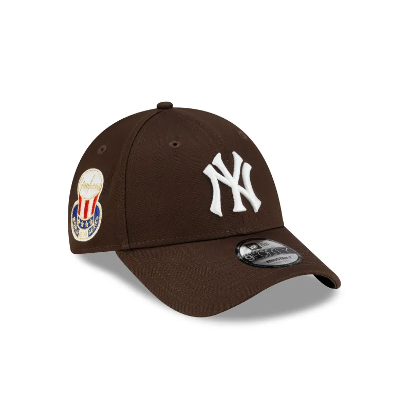 New York Yankees Side Patch Brown 9FORTY Adjustable Hat made by New Era