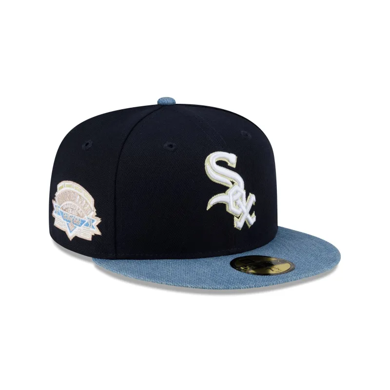 Chicago White Sox Navy Denim Mix 59FIFTY Fitted Hat made by New Era