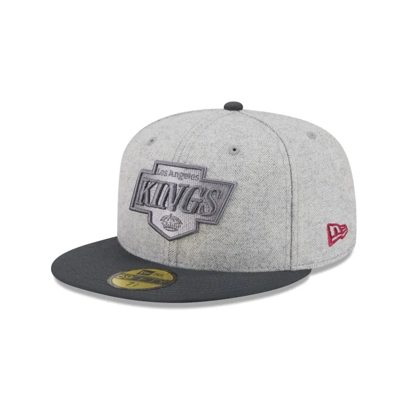 Los Angeles Kings Gray Herringbone 59FIFTY Fitted Hat made by New Era