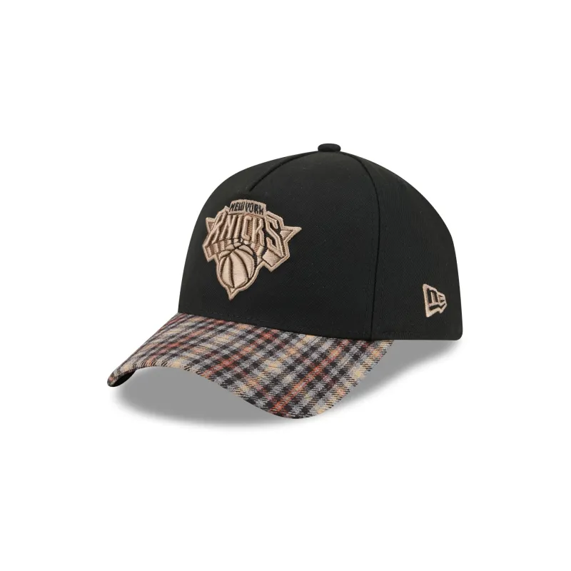 New York Knicks Fall Plaid Visor 59FORTY A-Frame Fitted Hat made by New Era