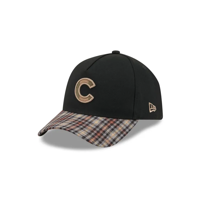 Chicago Cubs Fall Plaid Visor 59FORTY A-Frame Fitted Hat made by New Era