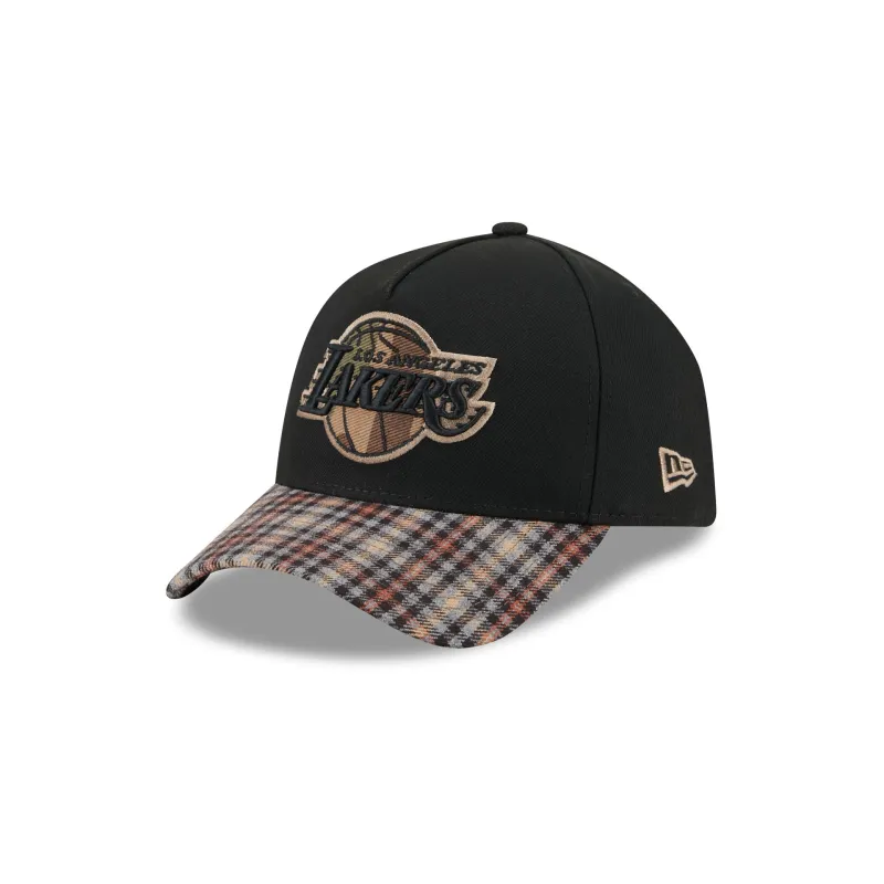 Los Angeles Lakers Fall Plaid Visor 59FORTY A-Frame Fitted Hat made by New Era