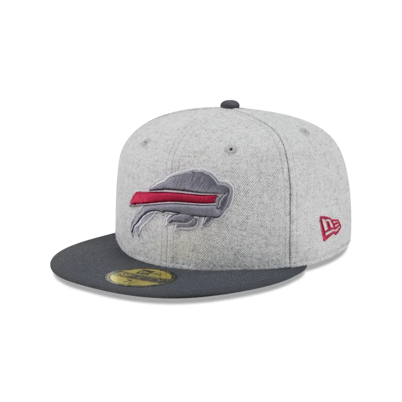 Buffalo Bills Gray Herringbone 59FIFTY Fitted Hat made by New Era