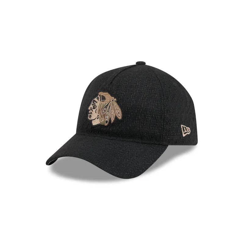 Chicago Blackhawks Camo Logo Boucle 9FORTY A-Frame Unstructured Snapback Hat made by New Era