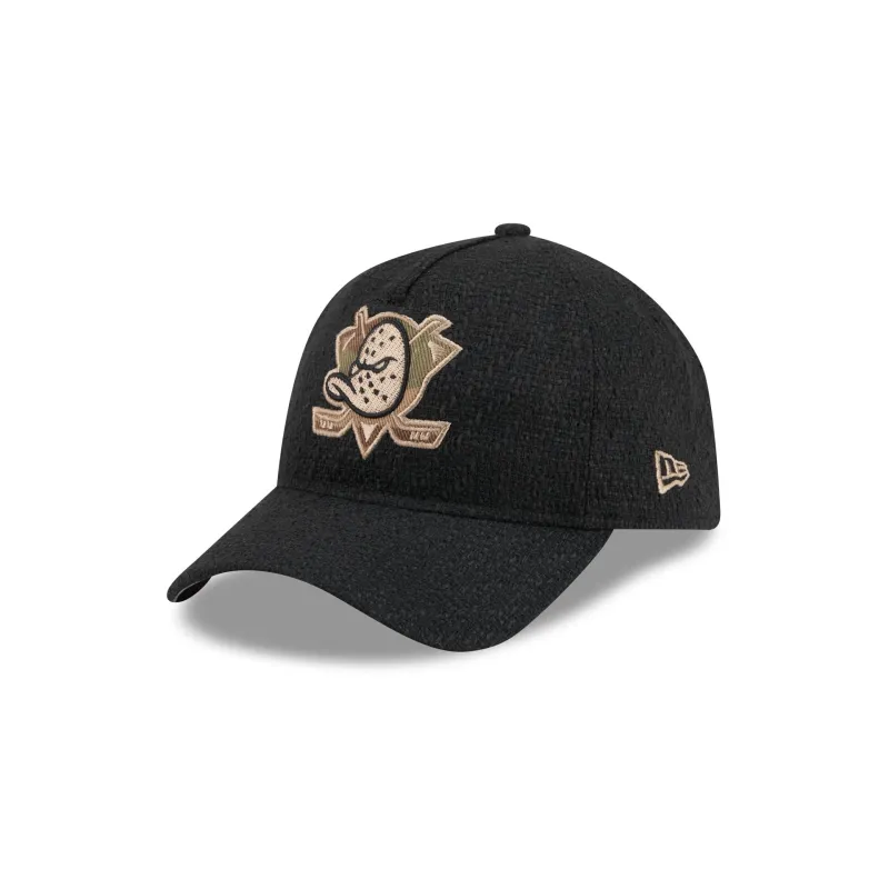 Anaheim Ducks Camo Logo Boucle 9FORTY A-Frame Unstructured Snapback Hat made by New Era