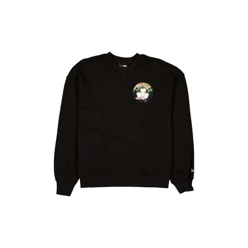 Boston Celtics Camo Logo Black Crewneck made by New Era