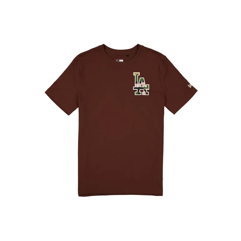 Los Angeles Dodgers Camo Logo Brown T-Shirt made by New Era