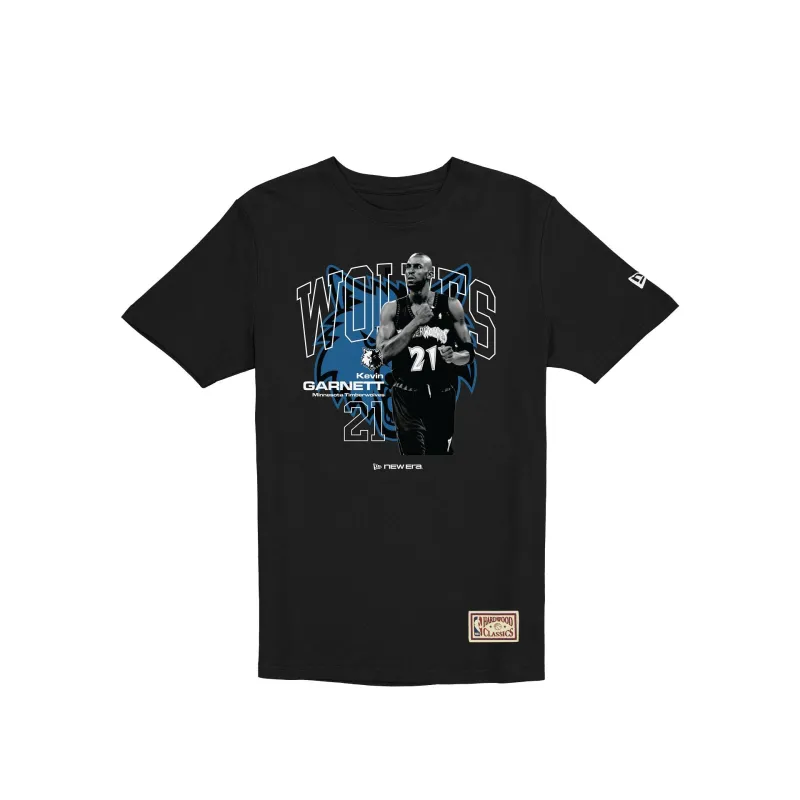 Minnesota Timberwolves Hardwood Classics Kevin Garnett Black T-Shirt made by New Era