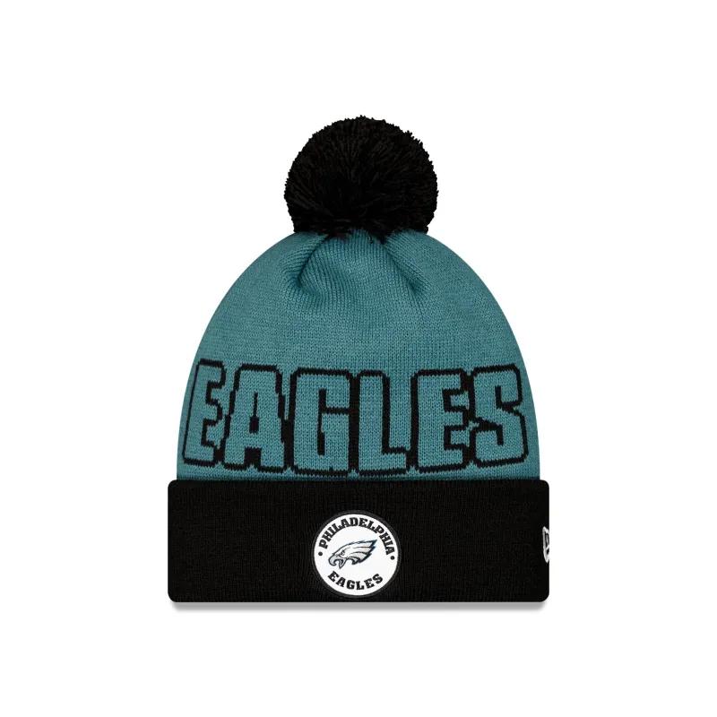 Philadelphia Eagles 2026 International Games Pom Knit Hat made by New Era