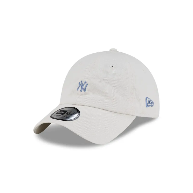 New York Yankees Mini Logo Ivory Casual Classic Adjustable Hat made by New Era
