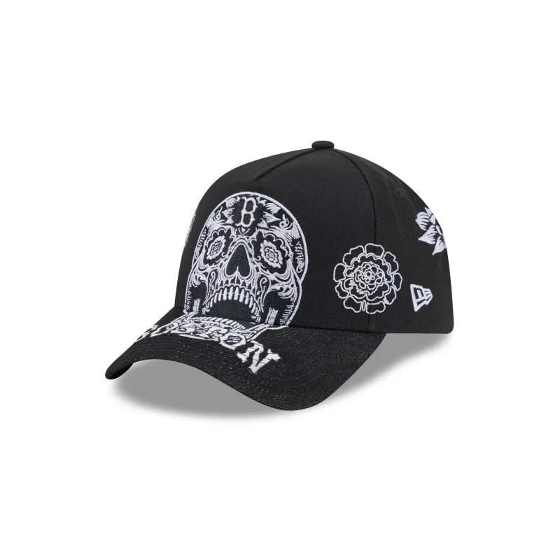 Boston Red Sox Day of the Dead Skull 9FORTY A-Frame Snapback Hat made by New Era