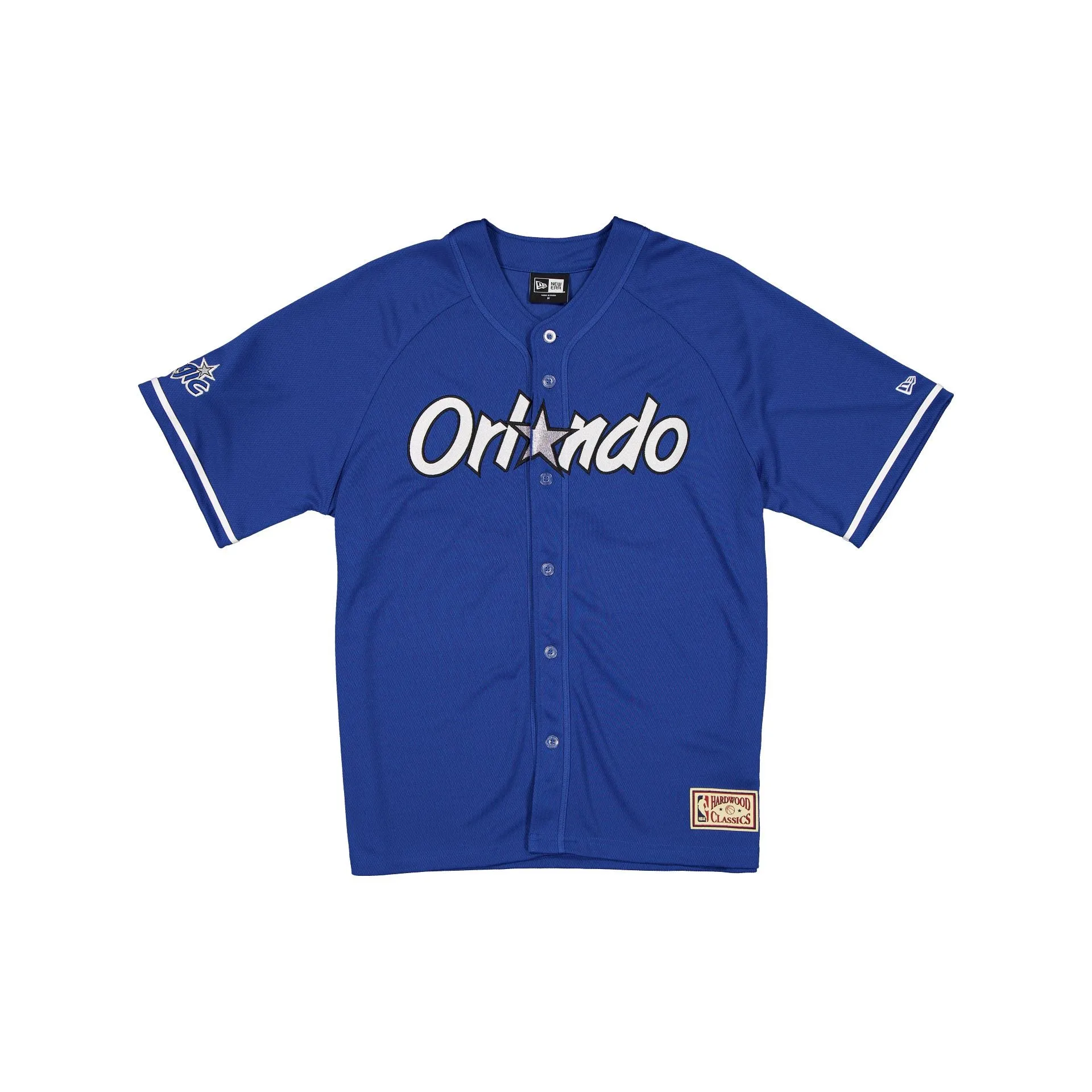 Orlando Magic Hardwood Classics Blue Button-Up T-Shirt sold by New Era