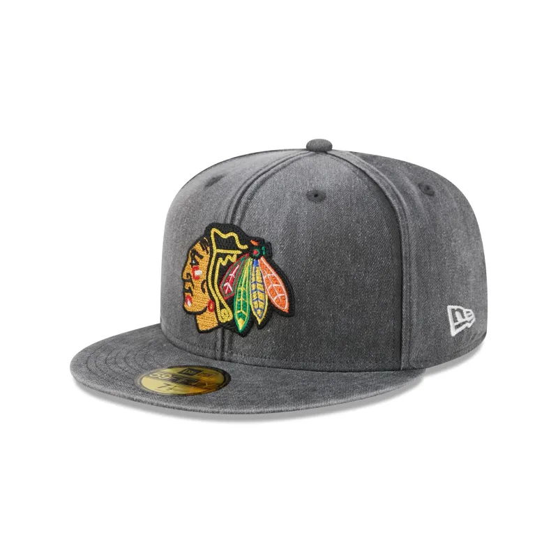 Chicago Blackhawks Washed 59FIFTY Fitted Hat made by New Era