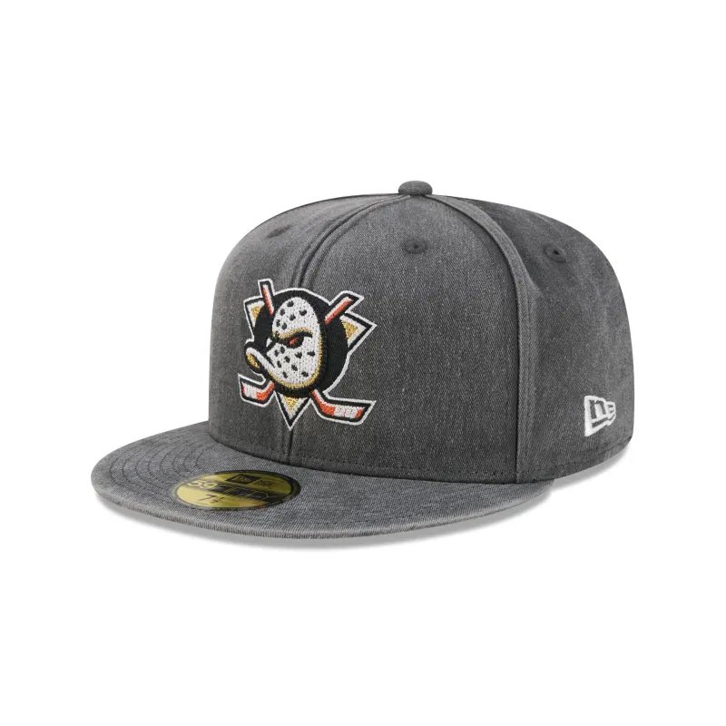 Anaheim Ducks Washed 59FIFTY Fitted Hat made by New Era