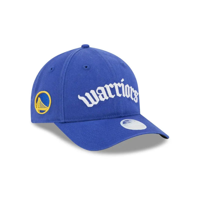 Golden State Warriors Gothic Font Women's 9FORTY M-Crown Snapback Hat made by New Era